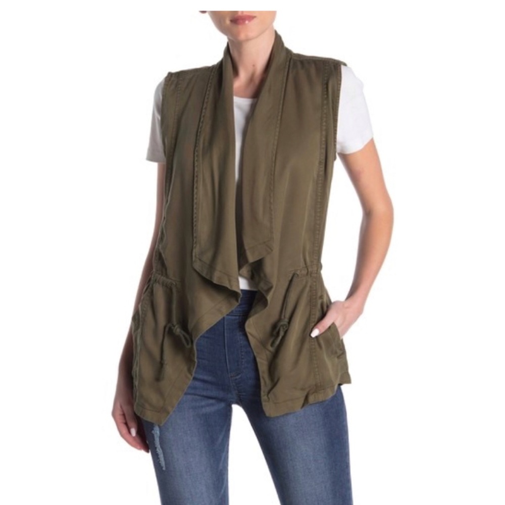 Max Jeans Drape Front Drawstring Vest